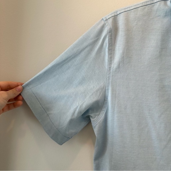 Peter Millar Nanoluxe Sean Cotton Lisle Polo Shirt Light Blue Button Size Small - Picture 5 of 10